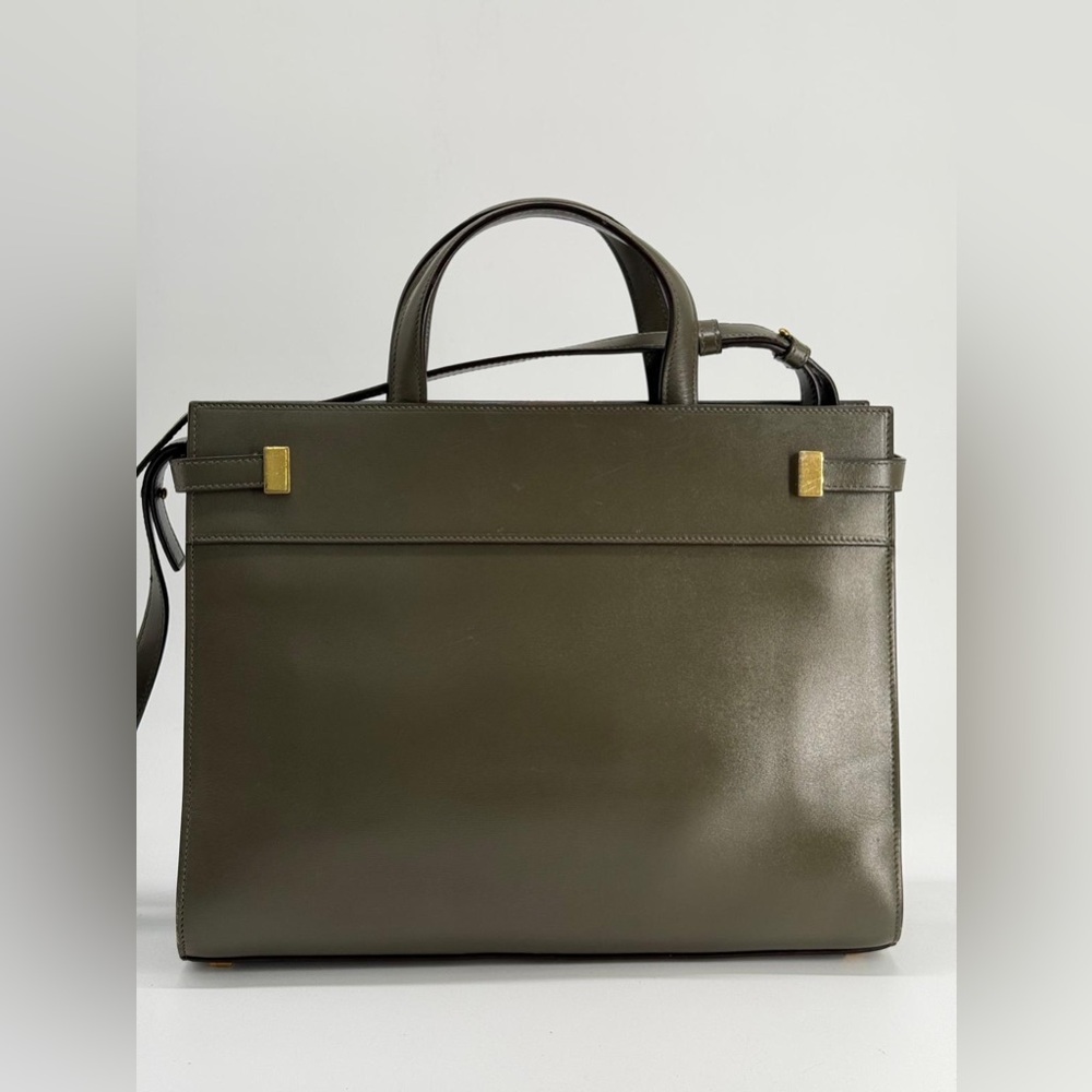 Saint Laurent Manhattan Green Leather Shoulder Bag - Picture 4 of 16